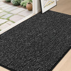 BEQHAUSE Dirt Trapper Door Mat 36" x 60", Non-Slip Washable Doormats, Black by BEQHAUSE