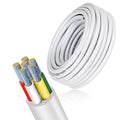 22 Gauge 6 Conductor Electrical Wire, 100FT Low Voltage 22/6 Tinned Copper Stranded 6 Wire Cable, 22 AWG White Flexible Extension Power Cord for Sprinkler, Thermostat, Speaker, Irrigation, Automotive