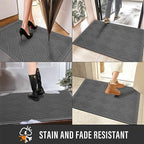HIYARD Sturdy Front Door Mat, Absorbent Muddy Dirt Resist Welcome Door Mats Outdoor Indoor, Stain and Fade Resistant, Non-Slip Rubber Backing Low Profile Doormat for Entryway, 36×24, Charcoal - Image 5