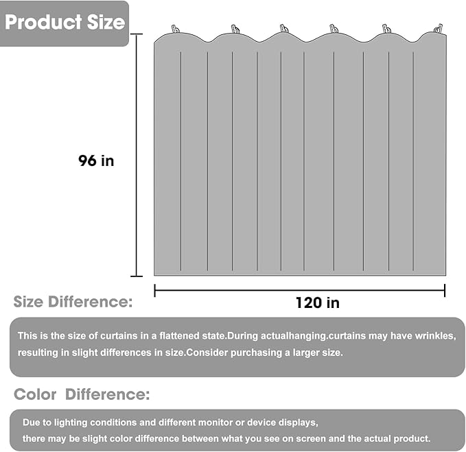 Room Divider Blackout Curtain Track Curtains Wall Dividers Panels Screen for Living Rooms Bedroom Office Privacy Partition Separation, W120 × L84 Inch,1 Panel, White
