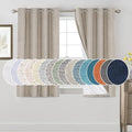 PrinceDeco Linen Blackout Curtains 100% Blackout Curtains for Bedroom Grommet Room Darkening Curtains & Drapes Thermal Insulated White Liner Noise Reducing Window Treatment Drapes,52" W x 54" L,Stone