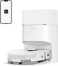 DREAME D20 Pro Plus Robot Vacuum, 13,000Pa Suction, DuoBrush for Pet Hair, Corner Cleaning, Self Emptying, LDS Navigation Laser Avoidance, Vacuum Mop, Hard Floors&Carpets, 5,200mAh Battery White