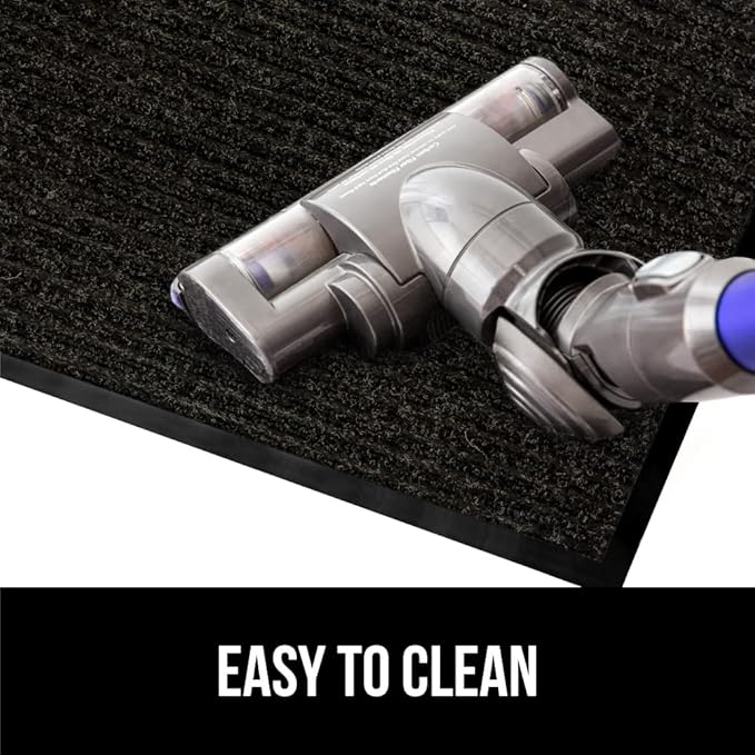 GORILLA GRIP Waterproof Traffic Guard Door Mat, 72x48, Heavy Duty Entryway Mats, Strong Rubber Back Commercial Utility Rugs for Office Hallway, Garage Floor and Home, Low Profile Carpet Runner, Black