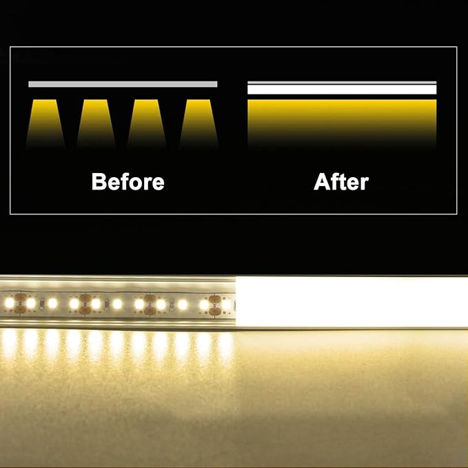 VST 6Pack 1 ft LED Aluminum Channel with Milky White Cover V Shape 16x16mm, Led Strip Light Track with End Caps and Mounting Clips Accessories for Living Room, Kitchen