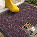 GORILLA GRIP WeatherMAX Door Mat, Indoor Outdoor, 29x17 Purple Daisy Floral by GorillaGrip