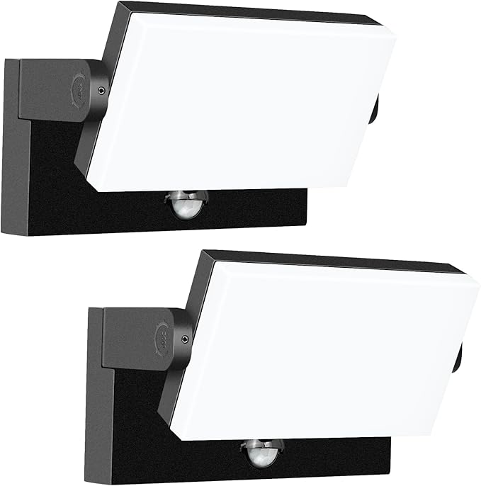 WISELUME 60W LED Outdoor Wall Light – 360° Rotatable, Motion Sensor & Color Temp Adjustable (3000K/4000K/6500K) Commercial Security Wall Mount for Barn, Proch,Garage & Yard