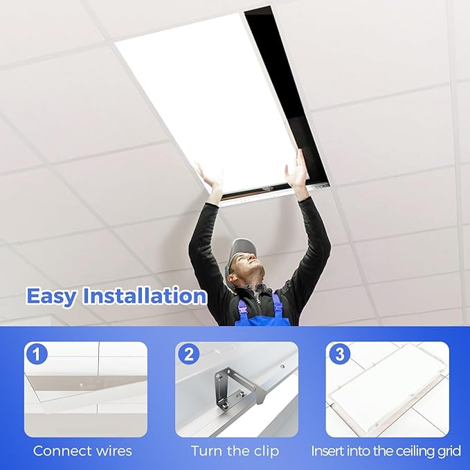 Aphyni 30 Pack 2x4 LED Flat Panel Light, Bright 9100LM Flush Mount Office Kitchen Ceiling Light Fixtures,Dimmable,Selectable 5 CCT 3000K/4000K/5000K/5700K/6500K, 5 Wattages 30W/40W/50W/60W/70W