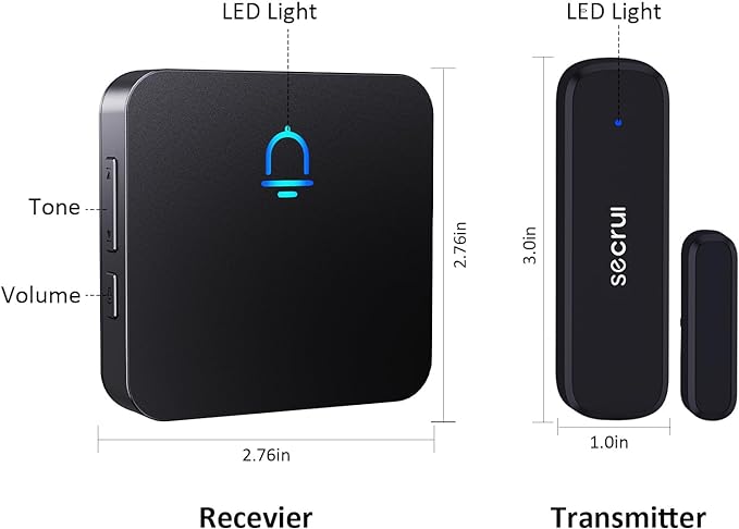 SECRUI Wireless Door Chimes When Door Open Entry for Business/Home/Office/Store Door Ringer Alert Buzzer Alarm with - 1 Receiver 3 sensors