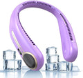 Portable Neck Fan,Hands Free Personal Wearable Bladeless Fan,6000mAh USB Rechargeable,360° Cooling,LED Display,4-Speeds,Birthday Gifts for Men Women Dad Mom,Valentines Day Gifts for Her Him (Purple)