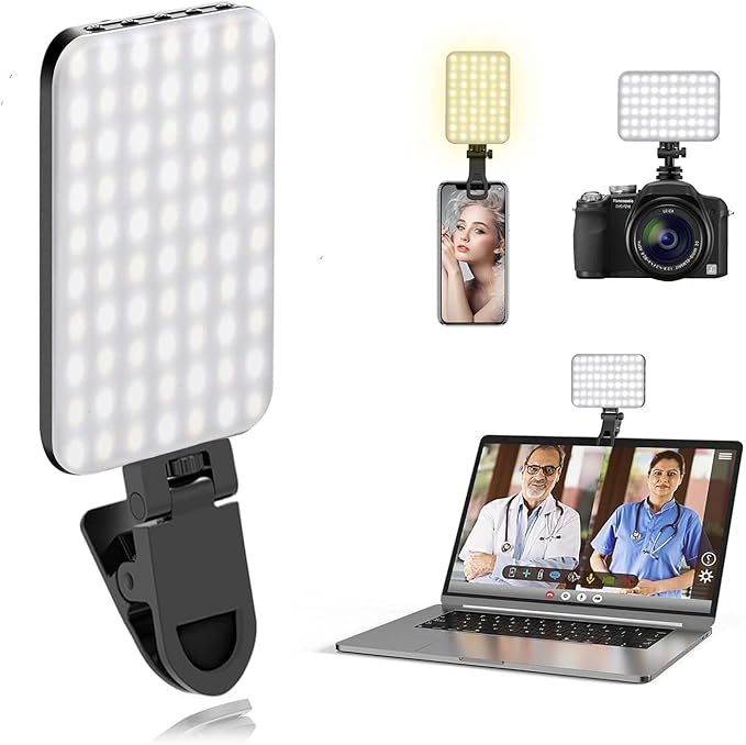 Zealsound RGB Selfie Light, 138 LEDs, 360° Full Color Video Light, 2700–6500K Dimmable, 20 Effects, 1800mAh Rechargeable for Phone, iPhone, Camera, Computer, Webcam, Gaming, Makeup, Vlogging, TikTok