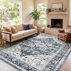 Amada 8x10 Area Rugs for Living Room, Washable Area Rug, Blue - Image 6