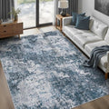 pmtsns Area Rugs 6x9 for Living Room: Washable Rug Modern Abstract Neutral Soft Non-Slip Low-Pile Indoor Carpet for Bedroom Dining Room Playroom Home Office (Blue Grey, 6'x9') by pmtsns