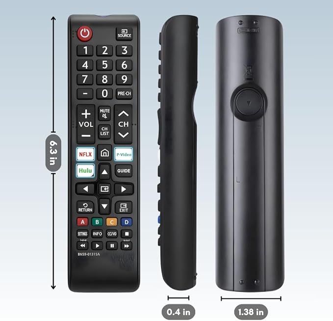 BN59-01315A Samsung TV Remote Control Replacement for Smart TV - Easy Setup, Durable Design, Universal Infrared Remote, Streaming Shortcuts - Works with Samsung Smart TV, LCD, LED, HDTV, 3D Models