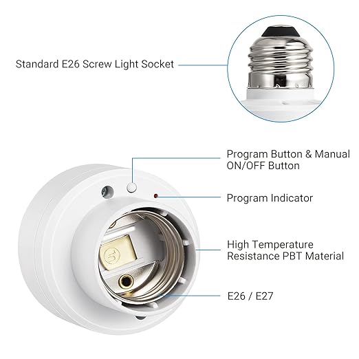 DEWENWILS Remote Control Light Socket, Wireless Remote Control Lamp Bulb Socket with Switch for Pull Chain Light Fixtures, 100FT Range, No Wiring Needed, ETL Listed(Shorter Version)