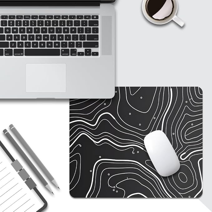 Abstract Topographic map Square Mouse pad, Texture, Waterproof, Anti Slip Rubber Base, Computer Mouse pad, Laptop Mouse pad