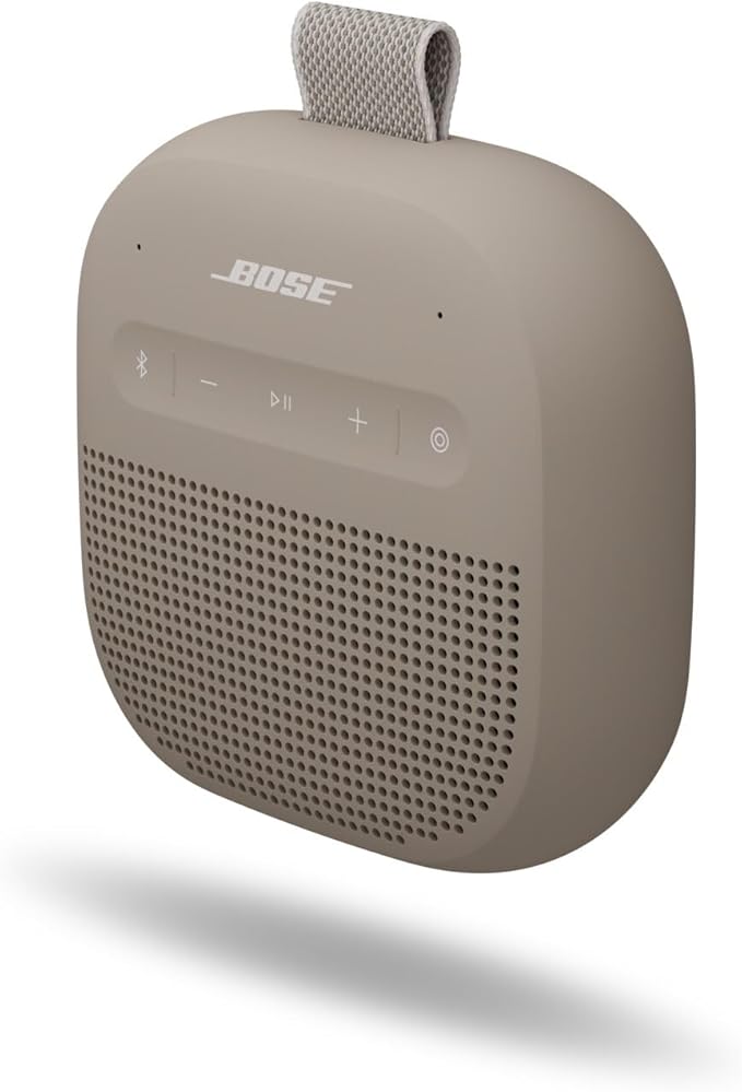 Bose New SoundLink Micro Portable Bluetooth Speaker (2nd Gen), Wireless Outdoor Speaker, Up to 12 Hours Battery Life, Waterproof and Dustproof, Sandstone
