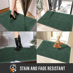 HIYARD Sturdy Front Door Mat, Absorbent Muddy Dirt Resist Welcome Door Mats Outdoor Indoor, Stain and Fade Resistant, Non-Slip Rubber Backing Low Profile Doormat for Entryway, 36×24, Green - Image 5