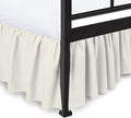 Ruffled Bed Skirt with Split Corners, Ivory, Twin 16 Inch Drop Bedskirt, Hotel Quality Brushed Microfiber Wrinkle Free Dust Ruffle Bed Skirt Twin Size