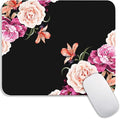 Armanza Square Mouse Pad Pretty Peony Flower, Personalized Premium-Textured Custom Mouse Mat Design, Washable Mousepad Cloth, Non-Slip Rubber Base Computer Mouse Pads for Wireless Mouse