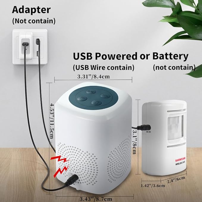 Ranxinyuan Barking Dog Alarm Motion Detector,Pir Human Body Sensor Alarm Electronic Burglar Deterrent Loud Siren,with Remote & USB,Say Goodbye to Unwanted Intruders