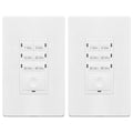 ENERLITES 1-Hour Light Switch Timer, Countdown Wall Timer for Bathroom Fans, Heaters, No Neutral Required, 1-5-10-20-30-60 Min, 120VAC 800W, UL Listed, HET06-J6-W, White, 2 Pack