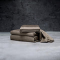 LUXOME Luxury Sheet Set | 100% Viscose from Bamboo | Full Size - Truffle | Deep Pockets | 4-Piece Set (Fitted, Flat, 2 Pillowcases)