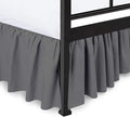 Ruffled Bed Skirt with Split Corners, Dark Grey, Full 21 Inch Drop Bedskirt, Hotel Quality Brushed Microfiber Wrinkle Free Dust Ruffle Bed Skirt Full Size