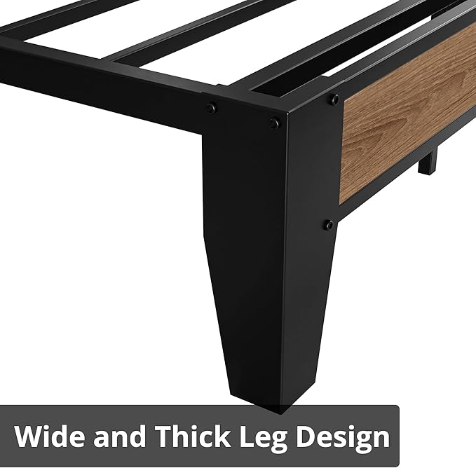 LIKIMIO Twin XL Bed Frames, Storage Headboard with Charging Station, Solid and Stable, Noise Free, No Box Spring Needed, Easy Assembly, Wood and Cream