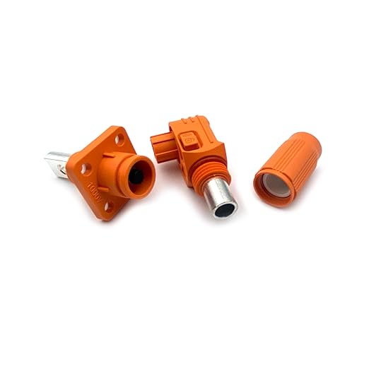 250A-350A 1500V Battery Energy Storage Connector, 70-120mm² High Current Connectors Quick Plug Terminal Orange Right Angle Plug and Socket IP67 Waterproof Power Adapter Threaded Wiring