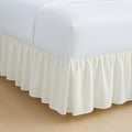 Rajlinen Ruffled Bed Skirt Twin XL, 12 Inch Drop Dust Ruffle with Split Corners, 100% Microfiber Bedskirt with Platform, Three-Sided Coverage Ruffled Gathering Design, Ivory