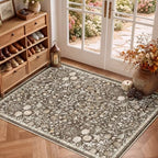 SameBed 3x5 Area Rug Living Room, Vintage Washable Carpet Dark Brown by SameBed