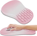 YIWEI Ergonomic Mouse Pad with Wrist Rest - Comfortable Office Mousepad with Memory Foam Wrist Support for Carpal Tunnel Relief, Mouse Pads with Non-Slip Base for Gaming and Home (Gradient Pink)