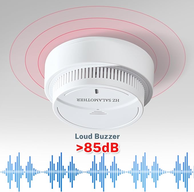 Smoke Detector 4 Pack,Fire Alarms Smoke Detectors with Photoelectric Technology with LED Lndicator and Test Button,Smoke Alarm for Home,Bedroom,Kitchen