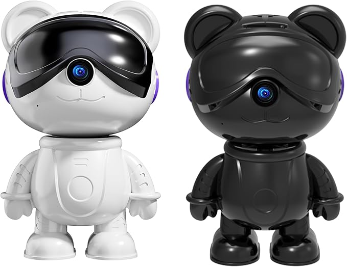 Dzcctvipc-Cute Bear-2K Wireless-Smart Robot-Home Security - Camera,Nanny & Pet Motion Monitor,Baby Cry Detection Alarm,Privacy Mode,5G Dual-Band,PanTilt,Full HD Night Vision,24/7 Recording,2-Way Audio