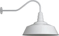 Steel Lighting Co. Large Outdoor Barn Light | Gooseneck Light Fixture | Made in America from 18-Gauge Steel | 20" Dome | 23" Gooseneck White Exterior/White Interior