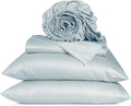 URBANHUT 800 Thread Count 100% Cotton Full Size Sheets, Luxury 4 Piece Full Bedsheets, Hotel Sheets Sateen Finish - Better Than Egyptian, 16" Elasticized Deep Pocket - Light Blue