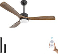 revoici 52" Ceiling Fans with Lights and Remote Control, Indoor Outdoor Ceiling Fans Farmhouse, Timing 6 Speeds 3 Color Light with Memory Lighting Function