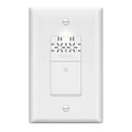 LIDER No Neutral Wire Required Humidity Sensor Switch, Automatic Humidity Detection, Air Circulator, Bathroom Fan Automated Control, Adjustable Timing, 1-Pole, UL Listed, White, Wall Plate Included