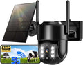 Solar Security Cameras Wireless Outdoor, 5G/2.4G Solar WIFI Cameras for Home Security,Battery Powered Outside Camera,Human Detection, Color Night Vision, 2-Way Talk for home Porch/Garage/Yard
