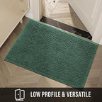 HIYARD Sturdy Front Door Mat, Absorbent Muddy Dirt Resist Welcome Door Mats Outdoor Indoor, Stain and Fade Resistant, Non-Slip Rubber Backing Low Profile Doormat for Entryway, 36×24, Green - Image 6