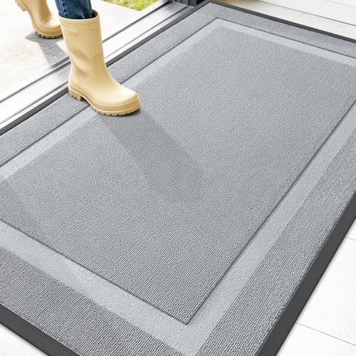 OLANLY Front Door Mat Outside 47x32, All-Season Heavy-Duty Rubber Doormat by OLANLY