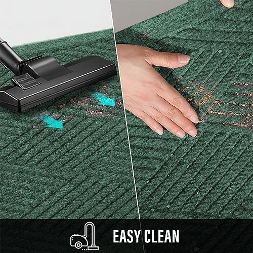 HIYARD Sturdy Front Door Mat, Absorbent Muddy Dirt Resist Welcome Door Mats Outdoor Indoor, Stain and Fade Resistant, Non-Slip Rubber Backing Low Profile Doormat for Entryway, 36×24, Green - Image 7