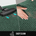 HIYARD Sturdy Front Door Mat, Absorbent Muddy Dirt Resist Welcome Door Mats Outdoor Indoor, Stain and Fade Resistant, Non-Slip Rubber Backing Low Profile Doormat for Entryway, 30×17, Green - Image 7