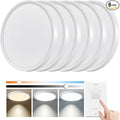 YELIOLED 6 Pack 12 Inch Slim Dimmable LED Flush Mount Ceiling Light Fixtures, 24W 2640LM 3000K/4000K/5000K, House Upgrade Led Lights for Bedroom Hallway Laundry Room Rental Units, 240W Equiv., White