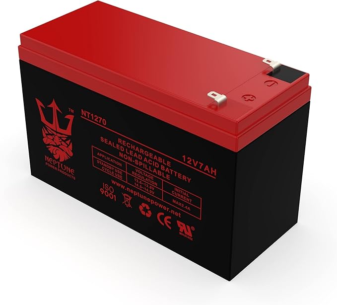 Neptune Power Products Brand NT1270 12V 7Ah Rechargeable Sealed Lead Acid Battery - Enduring 6-DW-7 UB1270-2 Pack Replacement Batteries