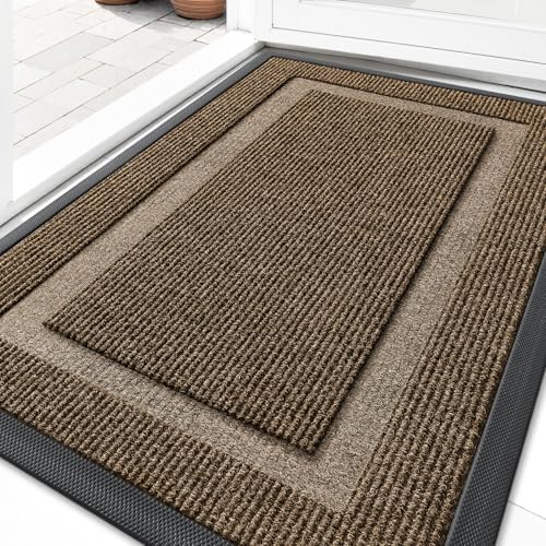 OLANLY Front Door Mat Outside 33x21, All-Season Heavy-Duty Rubber Doormat by OLANLY
