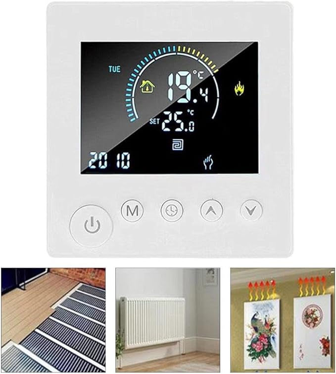 Sumsoctober Smart WiFi Floor Heating Thermostat for Tuya Programmable Energy Saving Controller with Child Lock and Weather Updates(3A)