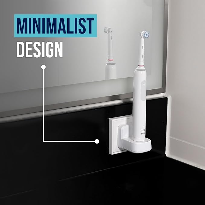 ProofVision Electric Toothbrush Wall Charger for US Socket for Oral-B/Braun (Excludes iO 7–10, Pulsonic) | Portable Oral-B Charging Station, Wireless, IPX7 Seal, with 2 Compatible Toothbrush Heads
