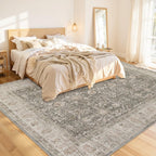 Area Rugs 9x12 Living Room: Bedroom Washable Carpet Warm Taupe - Image 2
