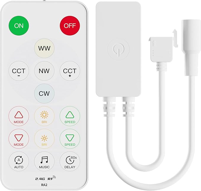 PAUTIX CCT LED Controller Kit SP642E,iOS/Andriod App Control 2.4G RF Wireless Remote Control,CCT LED Controller/Dimmer,for CCT LED Strip Light,with Timing Function,Music Mode,Group Control